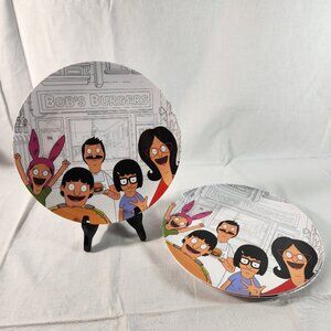 Bobs Burgers Melamine Dinner Plates 4 Piece Set Ten Inches Very Good Used
